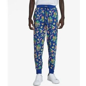 Polo Ralph Lauren Pajama Pants small Blue All Over Hawaii Bear Joggers pockets
